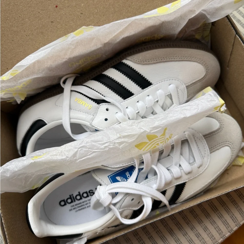 NEW Adidas W-Samba OG White and Black Trainers - Size 7.5M - Picture 8 of 8